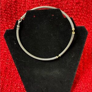 David Yurman Silver and Gold Cable Necklace